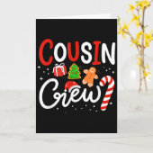 Cousin Crew Family Christmas Pajamas  Kaart (Gele Bloem)