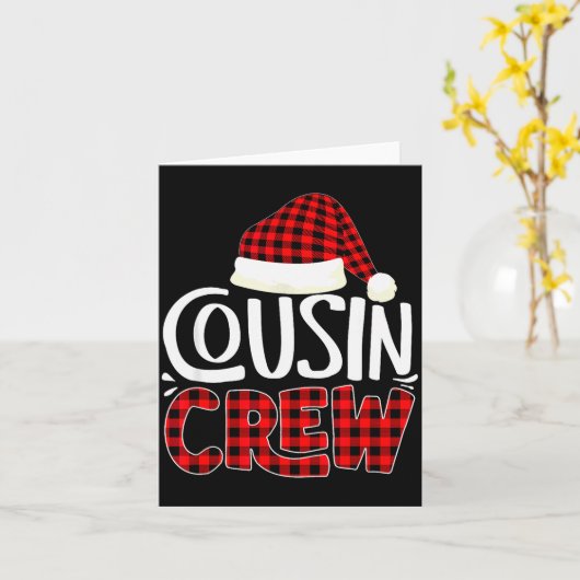 Cousin Crew Family Group Matching Christmas Pajama Kaart (Gele Bloem)