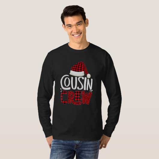 Cousin Crew Family Group Matching Christmas Pajama T-shirt (Voorkant volledig)