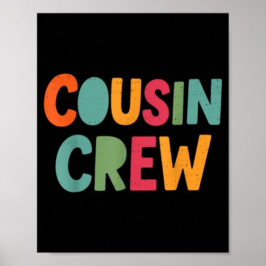 Cousin Crew Family Matching Funny Cousin Team Girl Poster (Voorkant)