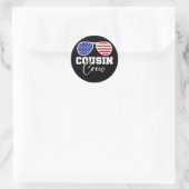 Cousin Crew Family USA American Flag Patriotic Ronde Sticker (Tas)