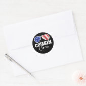 Cousin Crew Family USA American Flag Patriotic Ronde Sticker (Envelop)