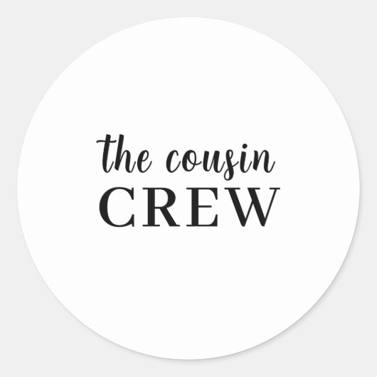 Cousin Crew Fun Family Matching Design Ronde Sticker (Voorkant)