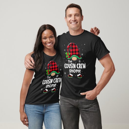 Cousin crew Gnome Buffalo Plaid Christmas Matching T-shirt (Unisex)
