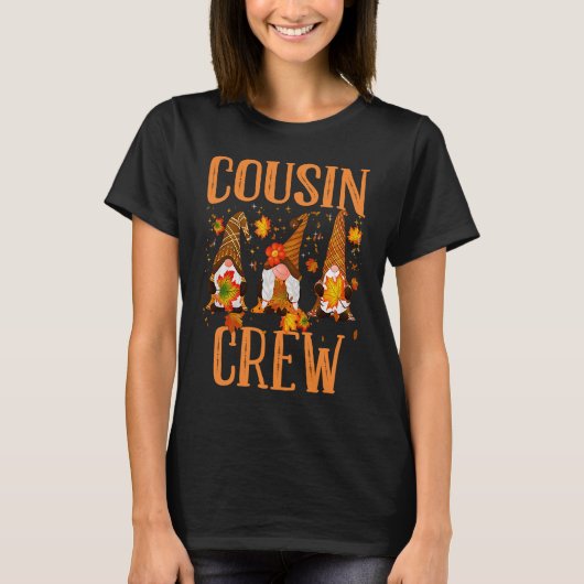 COUSIN CREW Gnomes Thanksgiving Pumkin Autumn Fall T-shirt (Voorkant)