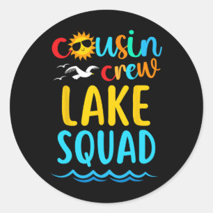 Cousin Crew Lake Squad 2025 Zomer Vakantie Familie Ronde Sticker