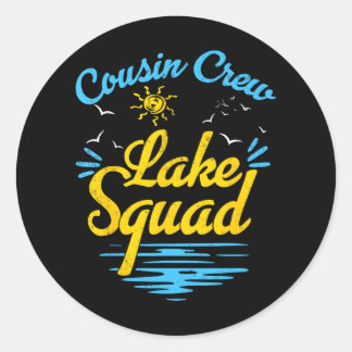 Cousin Crew Lake Squad Funny Ronde Sticker