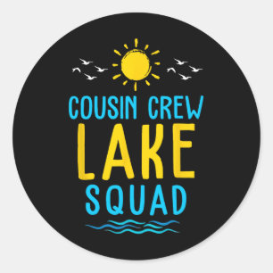 Cousin Crew Meer Squad Zomer Vakantie Familie Matc Ronde Sticker