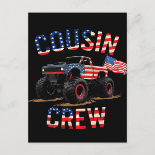 Cousin Crew Patriottische Monstertruck Vier Juli S Briefkaart