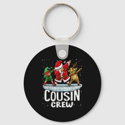 Cousin Crew Santa Elf Dabbing Matching Family Chri Sleutelhanger (Voorkant)