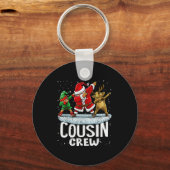 Cousin Crew Santa Elf Dabbing Matching Family Chri Sleutelhanger (Voorkant)