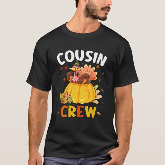 Cousin Crew Turkey Family Matching Thanksgiving Da T-shirt (Voorkant)
