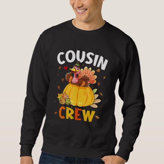 Cousin Crew Turkey Family Matching Thanksgiving Da Trui (Voorkant)