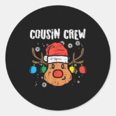 Cousin Crew Xmas Pjs Matching Christmas Pajamas Fo Ronde Sticker (Voorkant)