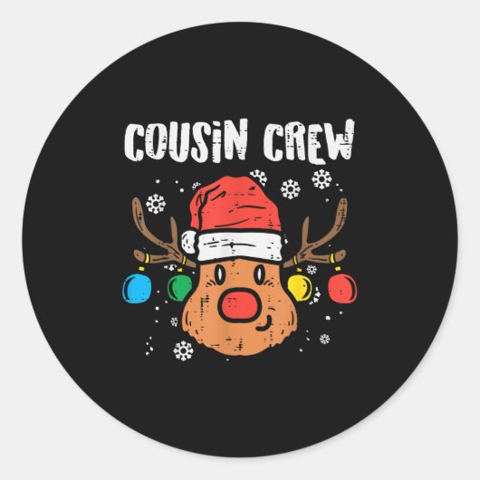 Cousin Crew Xmas Pjs Matching Christmas Pajamas Fo Ronde Sticker (Voorkant)