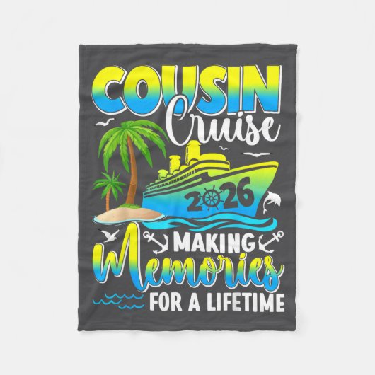 Cousin Cruise 2026 Summer Vacation Beach Family Tr Fleece Deken (Voorkant)