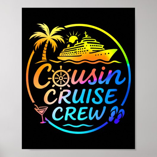 Cousin Cruise Crew Trocal Summer Vacation Matching Poster (Voorkant)