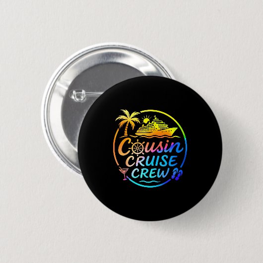 Cousin Cruise Crew Trocal Summer Vacation Matching Ronde Button 5,7 Cm (Voorkant /achterkant)