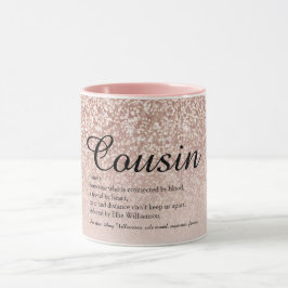 Cousin Definitie Meisjesachtig Rose Goud Glitter Mok