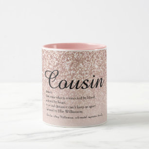 Cousin Definitie Meisjesachtig Rose Goud Glitter Mok
