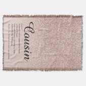 Cousin Definitie Script Roze Goud Glitter Deken (Voorkant)
