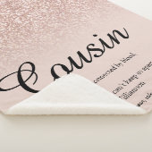 Cousin Definitie Script Roze Goud Glitter Sherpa Deken (3/4)