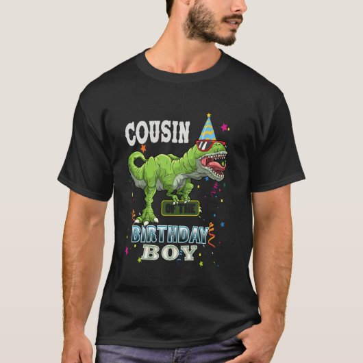Cousin Dinosaur Funny Cute Birthday Boy Family App T-shirt (Voorkant)