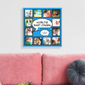 Cousin Fotocollage Blauw Stripboek Pret Canvas Afdruk (Insitu (Woonkamer))