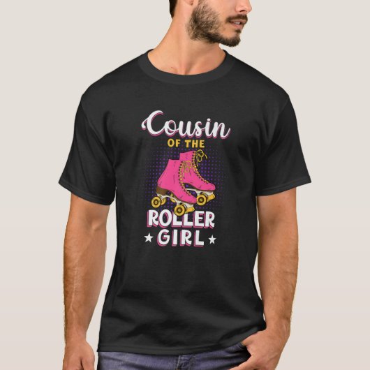 Cousin Of Roller Girl Birthday Skating Matching Fa T-shirt (Voorkant)