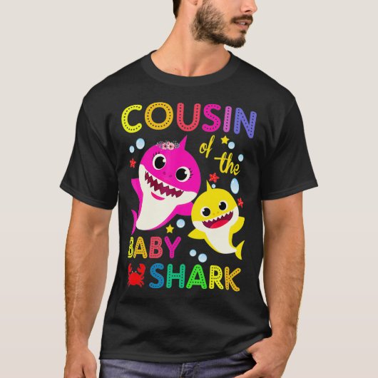 Cousin Of The Baby Shark Birthday Cousin Shark _1  T-shirt (Voorkant)