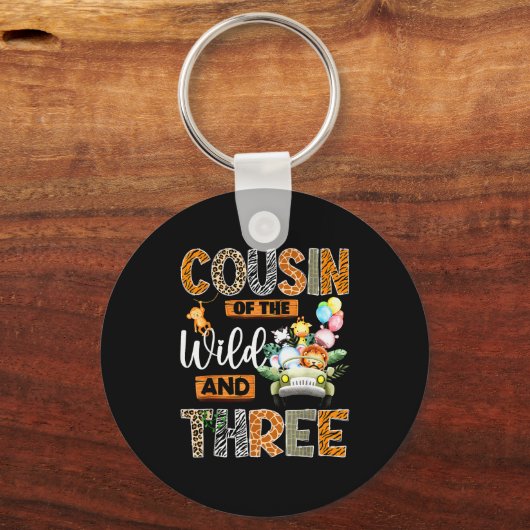 Cousin Of The Wild And Three 3rd Birthday Boy Safa Sleutelhanger (Voorkant)