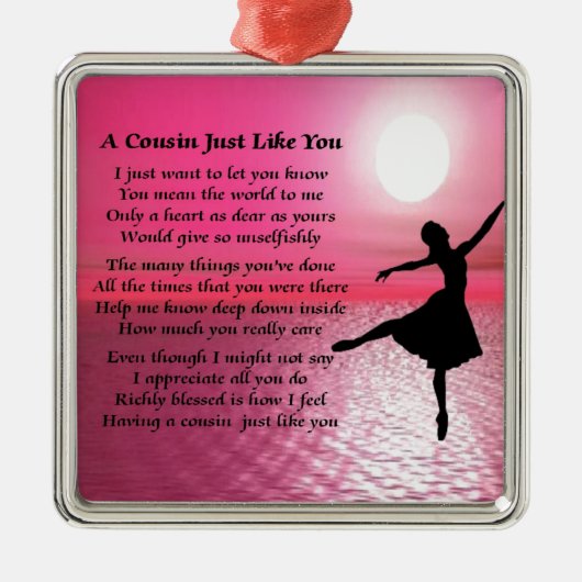 Cousin Poem - Ballerina Metalen Ornament (Voorkant)