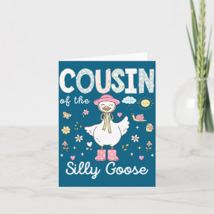 Cousin Silly Goose 1e verjaardag illustratie Kaart