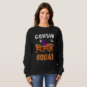 Cousin Squad Halloween Three Dabbing Scary Pumpkin Trui (Voorkant volledig)
