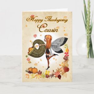 Cousin - Thanksgiving Card - Cute Little Pumpkin F Feestdagen Kaart