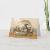 Cousin Thanksgiving Card With Fairy In A Globe Fal Feestdagen Kaart (Voorkant)