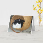 **COUSIN** U BENT DE MEOW BIRTHDAY VAN DE KAT KAART (Gele Bloem)