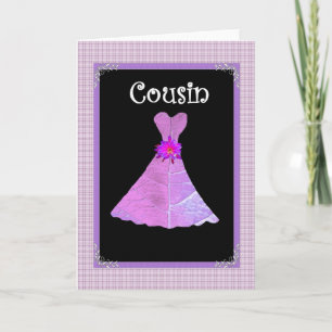 COUSIN Uitnodiging - Roze jurk
