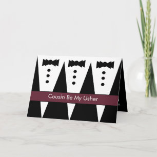 COUSIN - Usher Uitnodiging - Tuxedo's