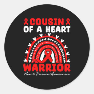 Cousin Van Een Hart Krijger Hartziekte Boho Regenb Ronde Sticker