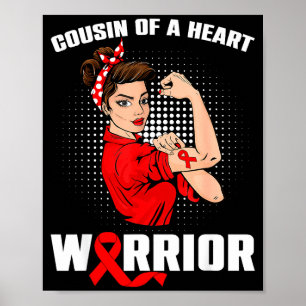 Cousin van een hart krijger hartziekte rommelige k poster