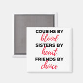 Cousinen per bloedzweren per hart 2 magneet (Voorkant / Achterkant)