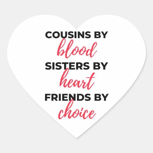 Cousinen per bloedzweren per hart 2 sticker (Voorkant)