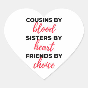 Cousinen per bloedzweren per hart 2 sticker