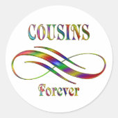 Cousins Forever Ronde Sticker (Voorkant)