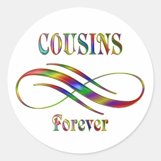 Cousins Forever Ronde Sticker (Voorkant)