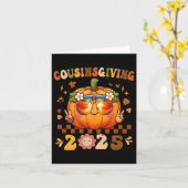 Cousins Giving Cute Pumpkin Cousin Crew Thanksgivi Kaart (Gele Bloem)
