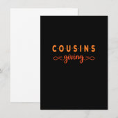 Cousins Giving Thanksgiving Shirt voor jongens mei Kaart (Voorkant / Achterkant)