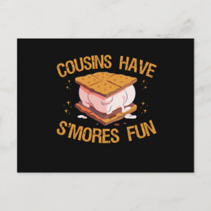 Cousins hebben 's mores Fun Funny Outdoor Bonfire Briefkaart