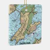 Cousins Island Maine Chart Keramisch Ornament (Rechts)